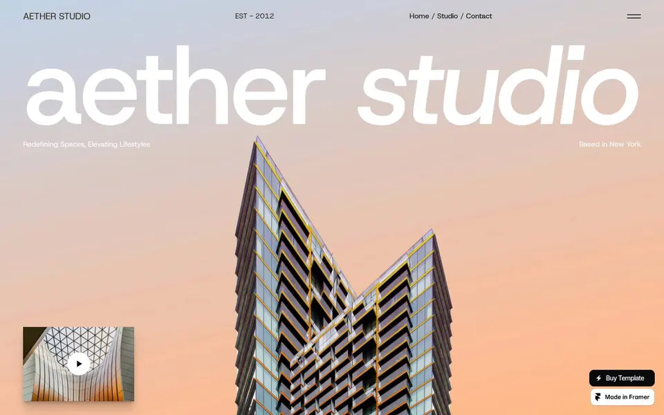 Aether Studio: Smooth scroll · lerp 0.146 · 95 % caught up in 340 ms