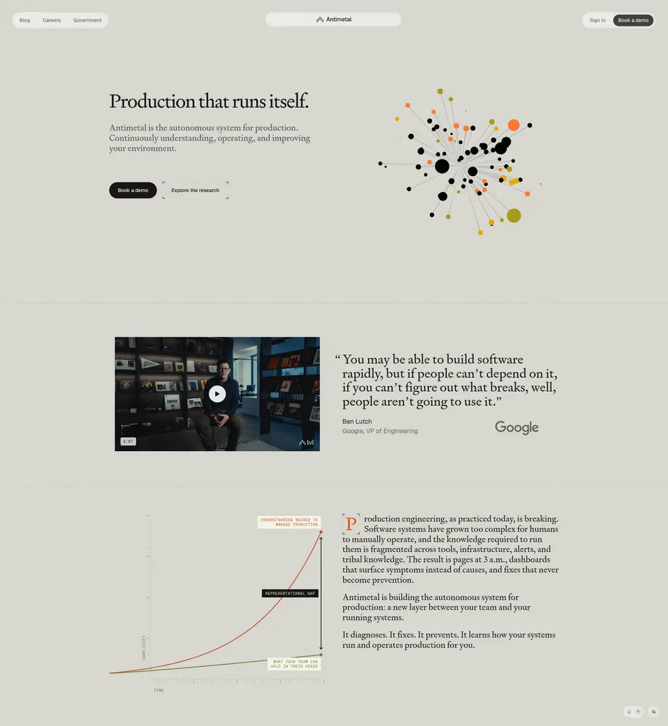Antimetal: Native scroll · cubic-bezier(0.22, 1, 0.36, 1) · 700 ms