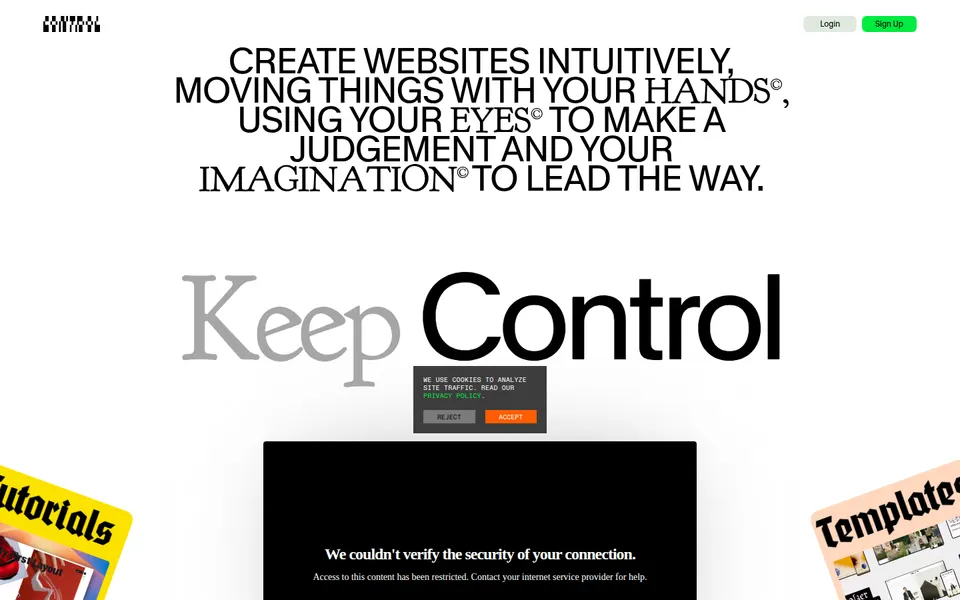 Control, First view at 1440 px