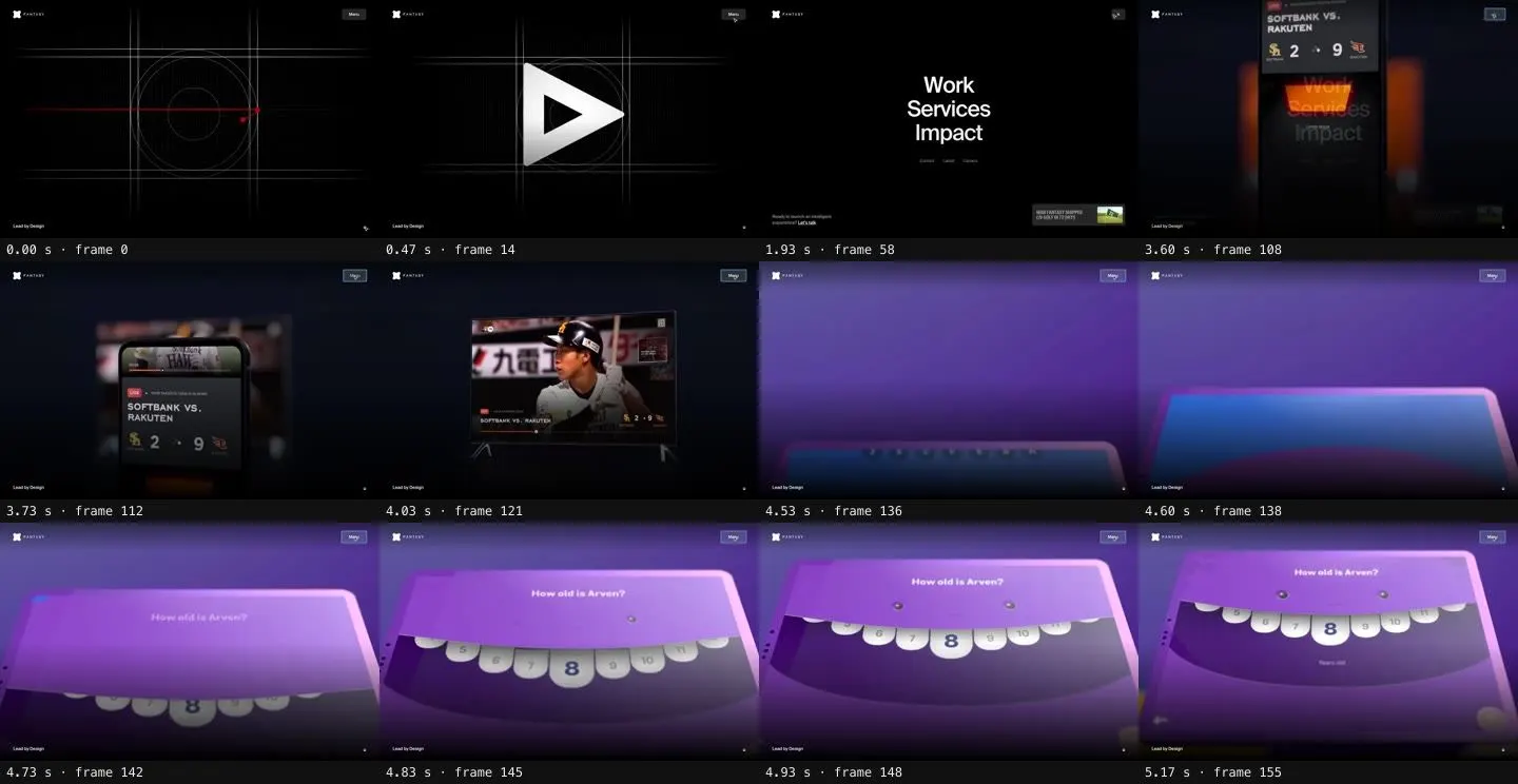 Fantasy, Menu key frames at 1440 px