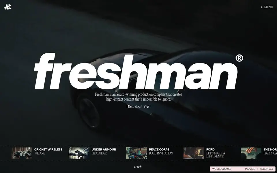 Freshman: The home page is one viewport (scroll height = window height), so…