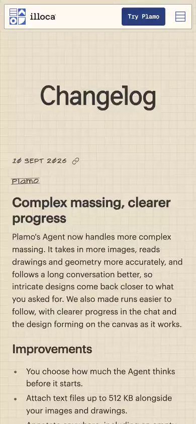 illoca, phone capture of changelog