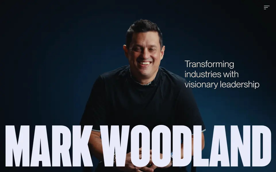 Mark Woodland: Lenis smooth scroll · ease-out · 0.3–0.8 s