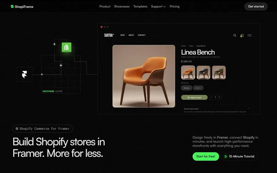 ShopiFrame: Native scroll, pinned, parallax about 1.2×