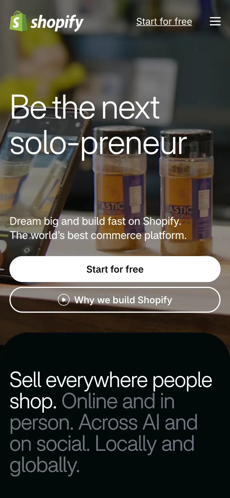 shopify.com, phone capture